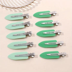 10pcs Women Solid Hair Clip Snap Clip Side Clip Bangs Clip Hair Accessories