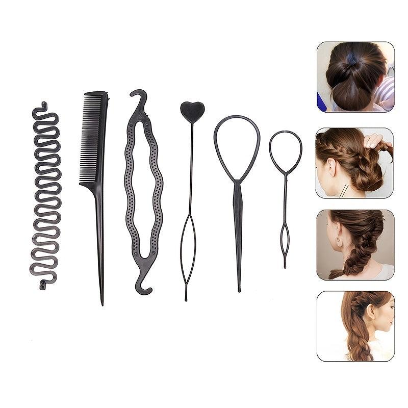 6pcs Hair Braiding Tool Set Hair Bun Maker DIY Styling Kit