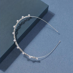 Rhinestone Faux Pearl Head Hoop for Women Girls