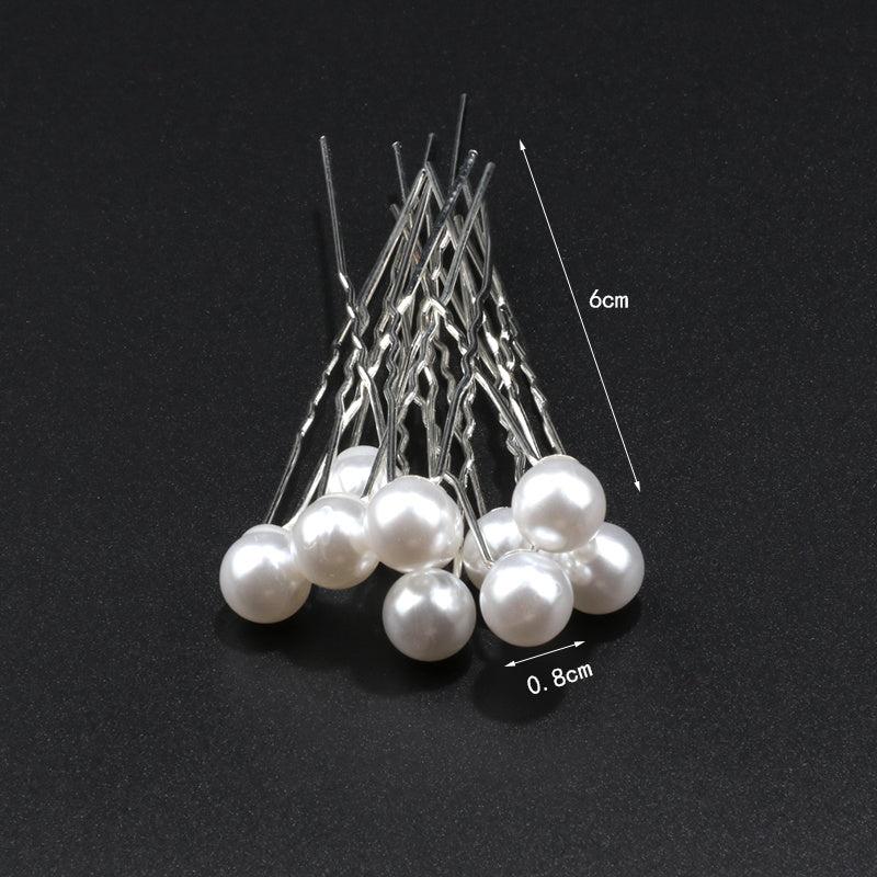 10pcs Faux Pearl U Shape Hairpin Hair Clips Vintage Headwear