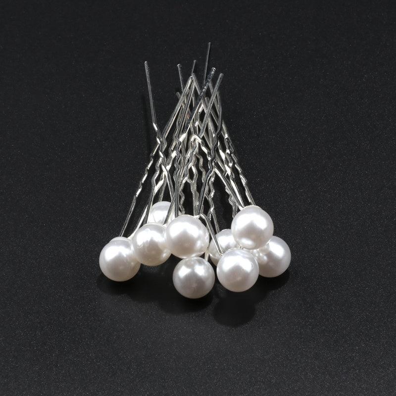 10pcs Faux Pearl U Shape Hairpin Hair Clips Vintage Headwear