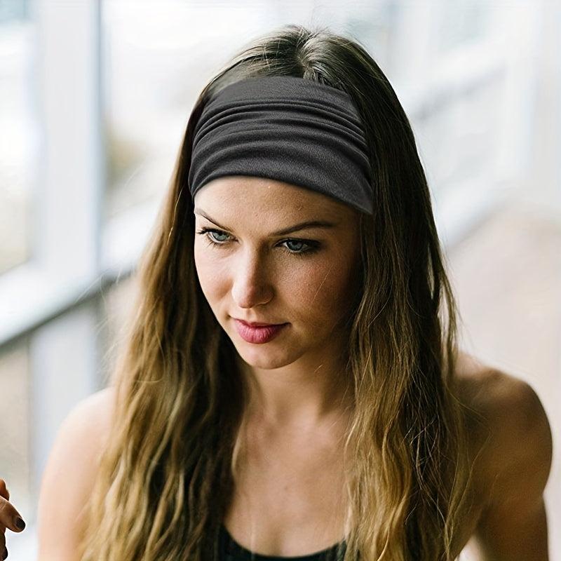 Solid Headband Elastic Wide Cloth Headband For Sports Yoga Daily Use