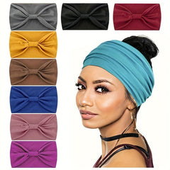 Solid Headband Elastic Wide Cloth Headband For Sports Yoga Daily Use