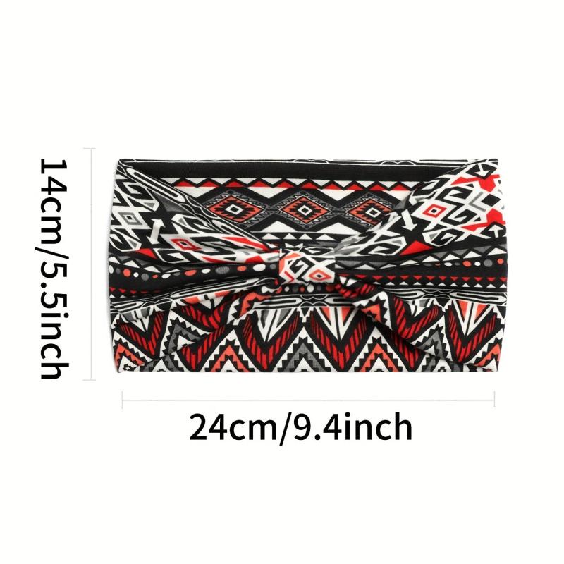 Boho Paisley Print Headband Retro Wide Sports Sweatband