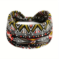 Boho Paisley Print Headband Retro Wide Sports Sweatband