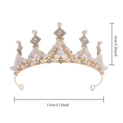 Rhinestone Pearl Crown Hairband Bridal Wedding Favor Tiara