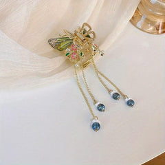 Butterfly Hair Claw With Beads Tassel Hair Clip