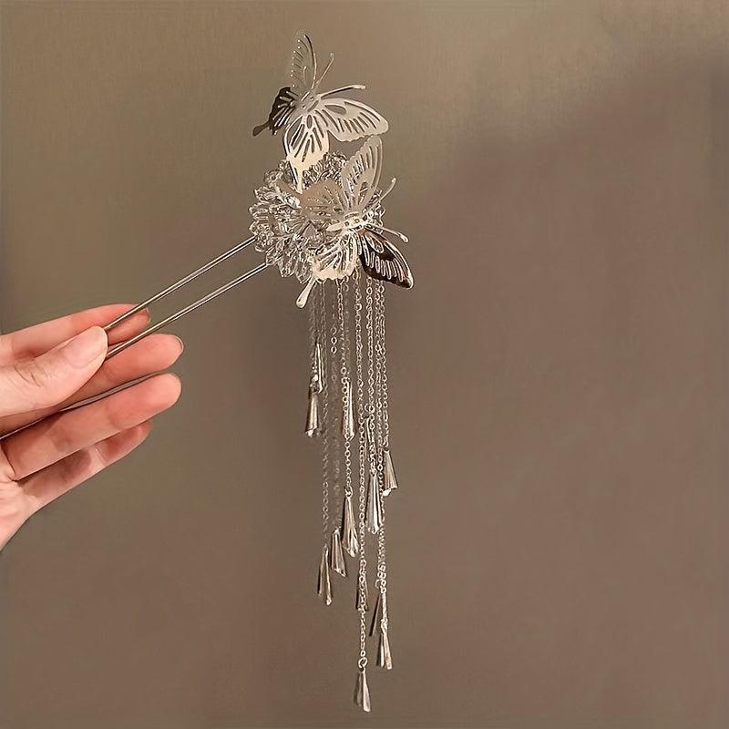 Butterfly Shape Hairpin U shaped Hairpin With Tassel Hair Accessories
