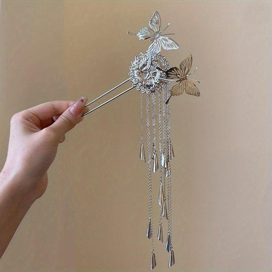 Butterfly Shape Hairpin U shaped Hairpin With Tassel Hair Accessories