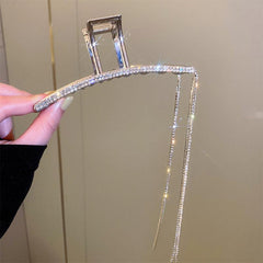 Rhinestone Tassel Hair Claw Clip Strong Hold Grip for Thick Hair