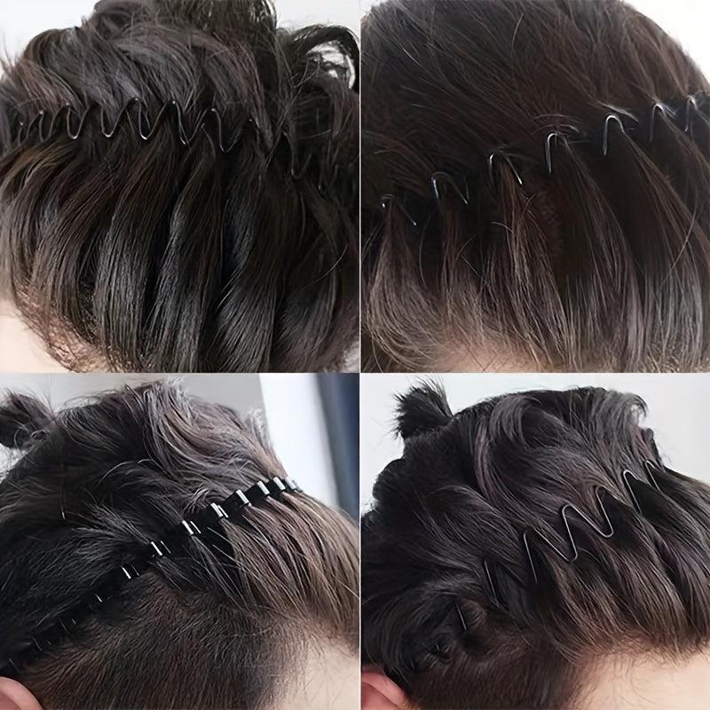 6pcs Wavy Metal Headband for Face Washing Makeup Skincare