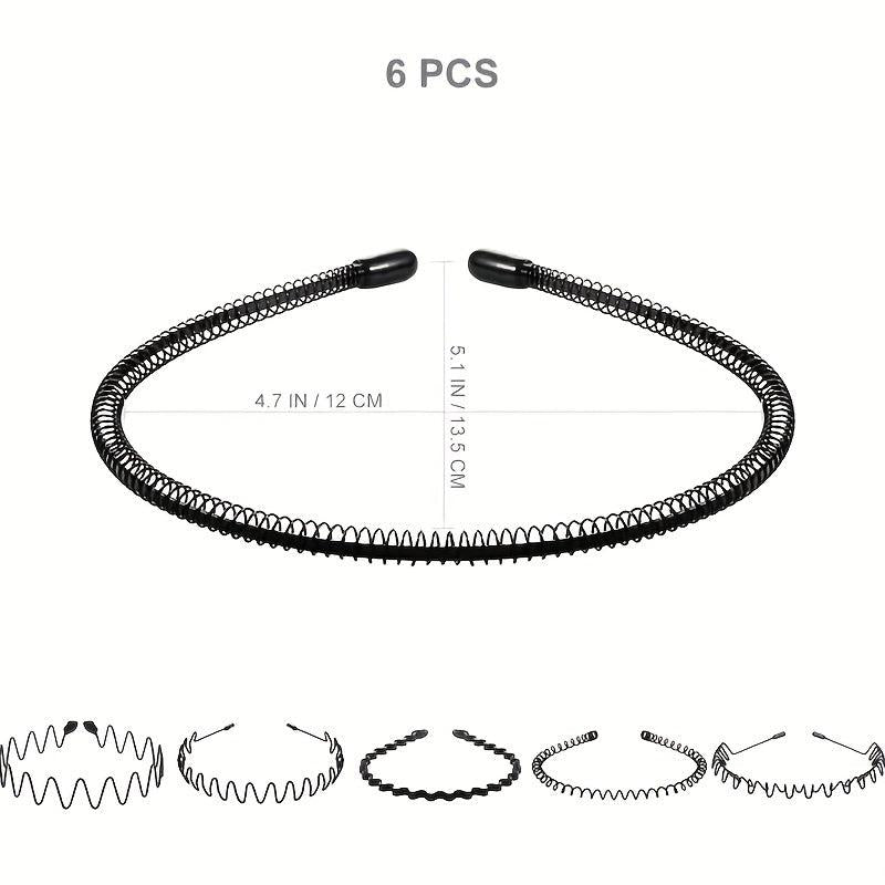 6pcs Wavy Metal Headband for Face Washing Makeup Skincare