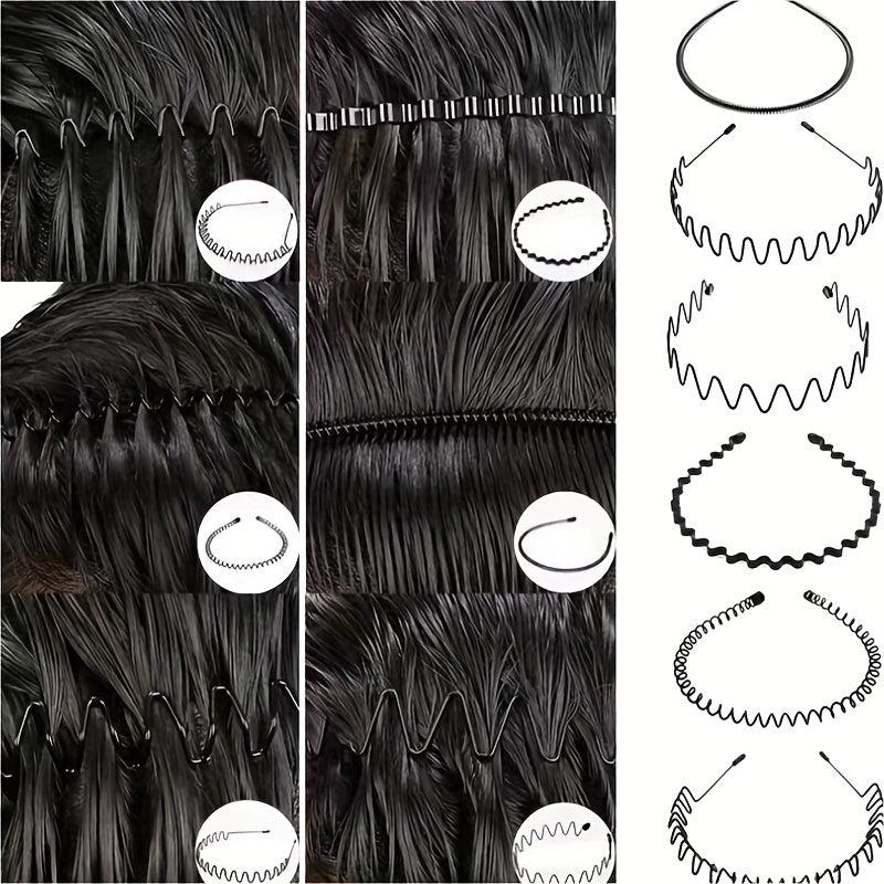 6pcs Wavy Metal Headband for Face Washing Makeup Skincare