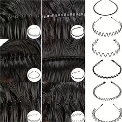 6pcs Wavy Metal Headband for Face Washing Makeup Skincare