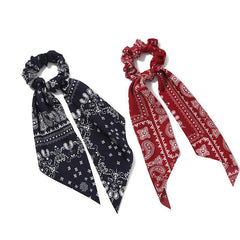 2pcs Paisley Bowknot Hair Scarf Scrunchies Hair Tie Elastic Hair Scrunchy