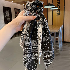 2pcs Paisley Bowknot Hair Scarf Scrunchies Hair Tie Elastic Hair Scrunchy