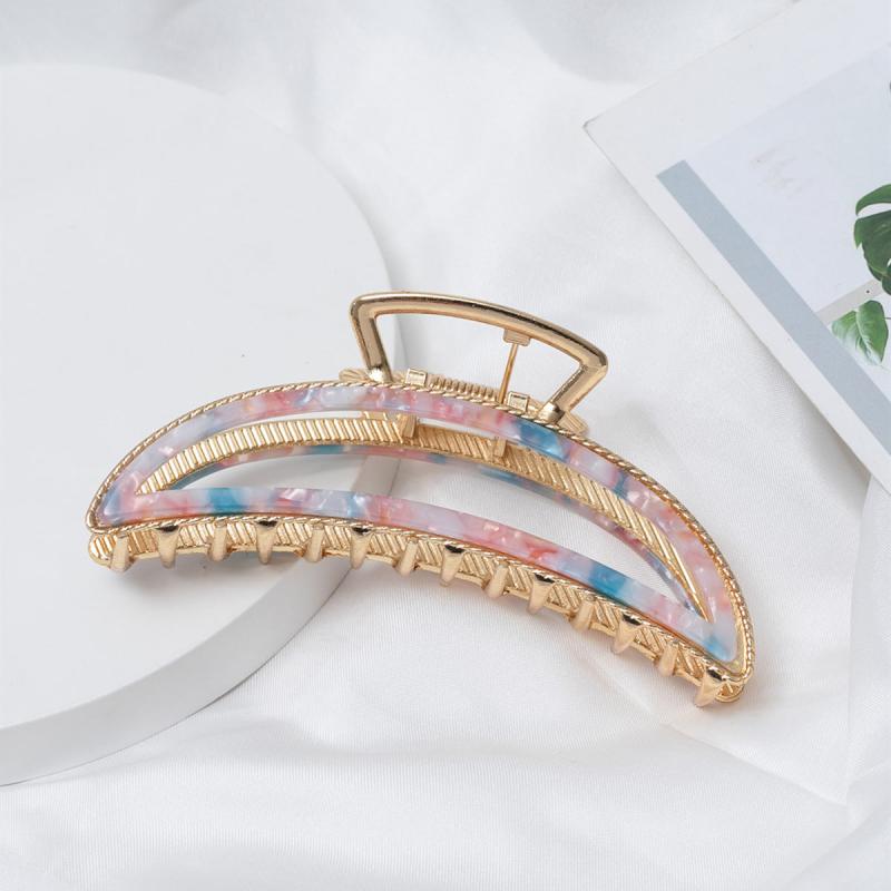 Acetate Large Hair Claw Metal Hollowed Shark Claw Women's Hair Accessories