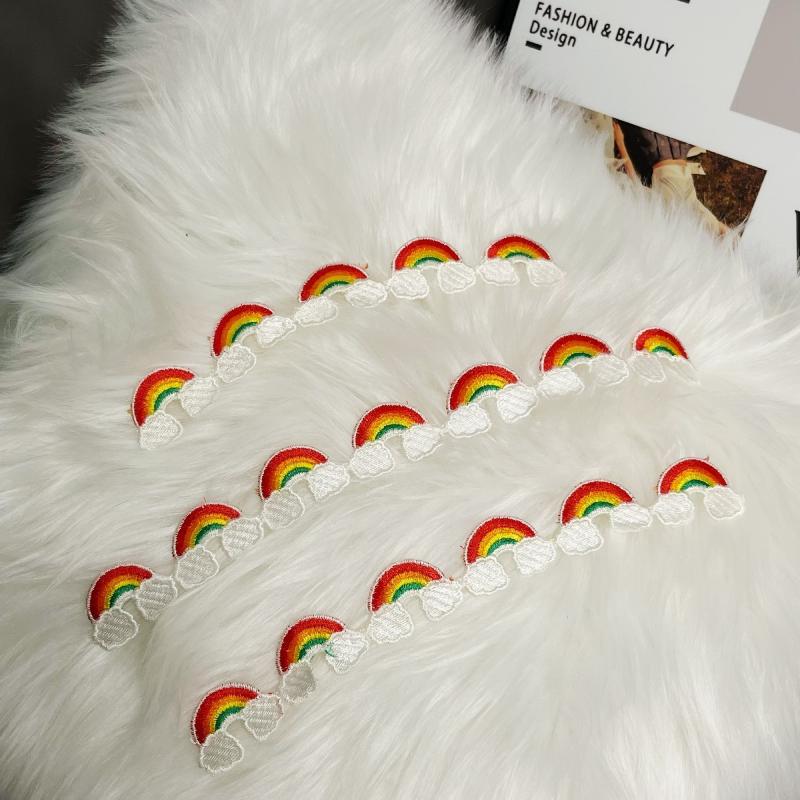 Water Soluble Lace Rainbow Cloud Patch DIY Clothing Accessories