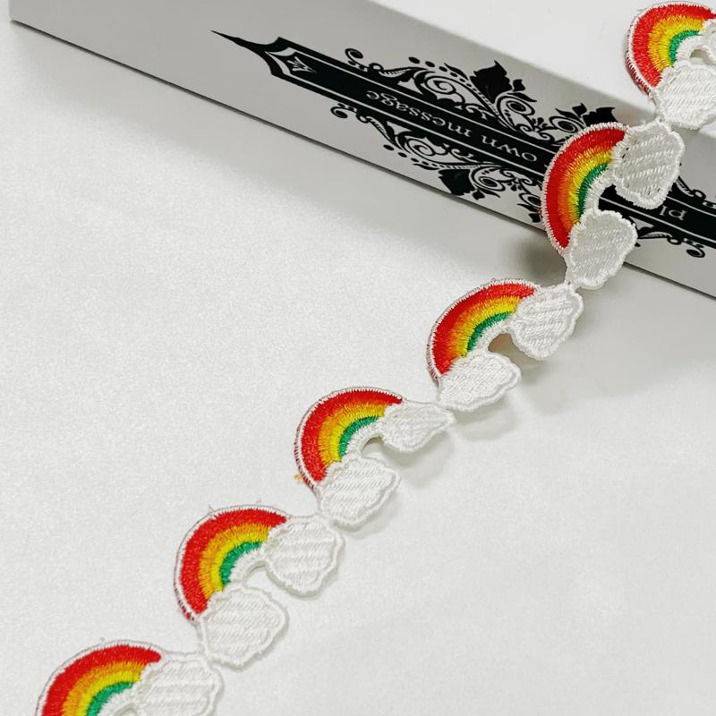 Water Soluble Lace Rainbow Cloud Patch DIY Clothing Accessories