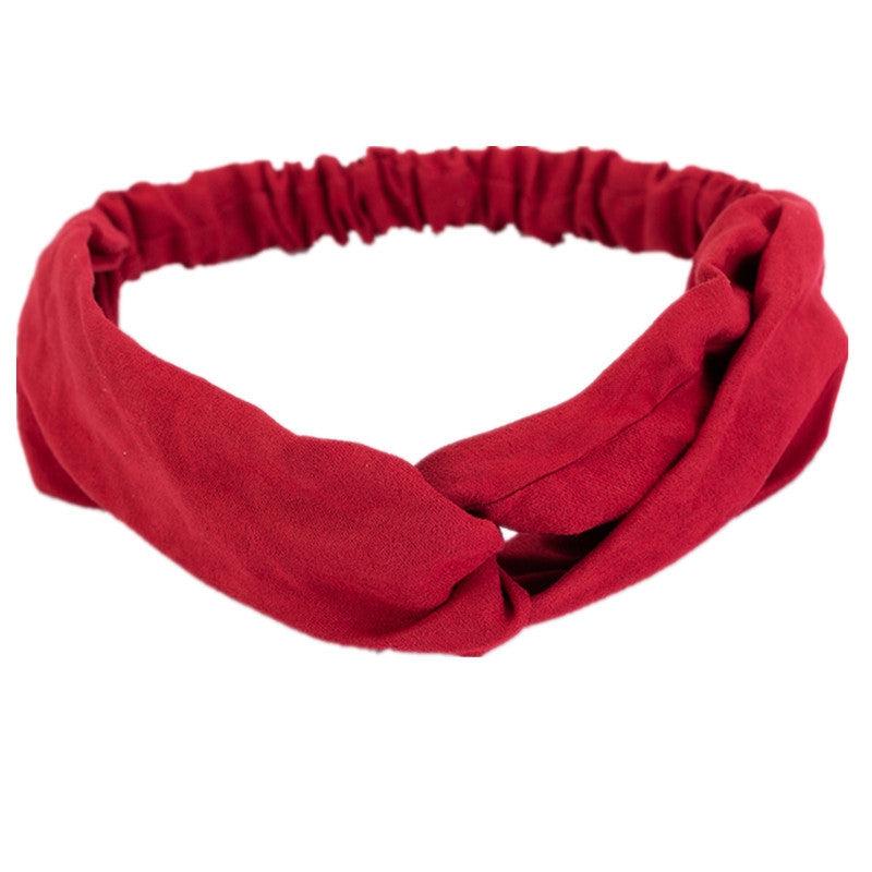 Leather Velvet Solid Hairband Cross Bundle Headband
