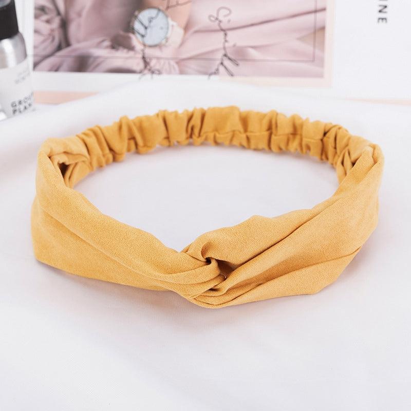 Leather Velvet Solid Hairband Cross Bundle Headband