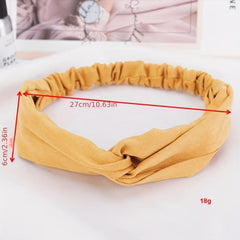 Leather Velvet Solid Hairband Cross Bundle Headband
