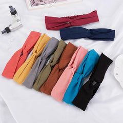 Leather Velvet Solid Hairband Cross Bundle Headband