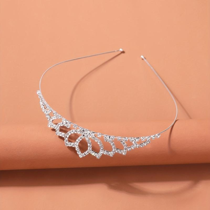 Rhinestone Tiara Crown Hair Band Glitter Headdress for Women Girls