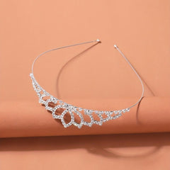 Rhinestone Tiara Crown Hair Band Glitter Headdress for Women Girls