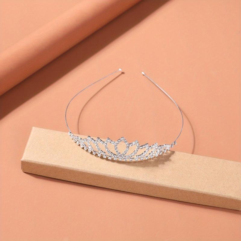 Rhinestone Tiara Crown Hair Band Glitter Headdress for Women Girls
