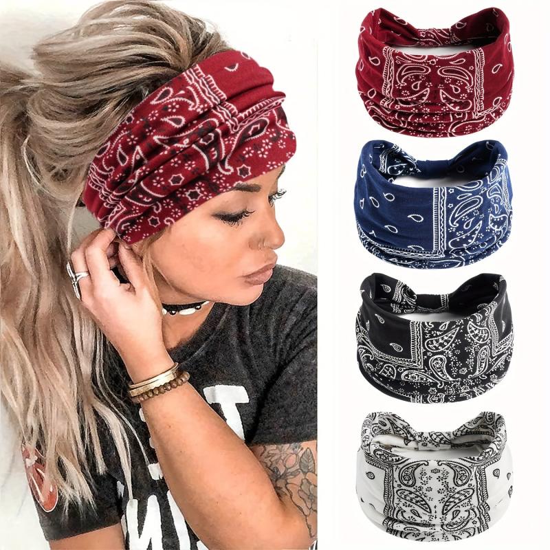 Boho Paisley Print Stretchy Sports Headband for Yoga