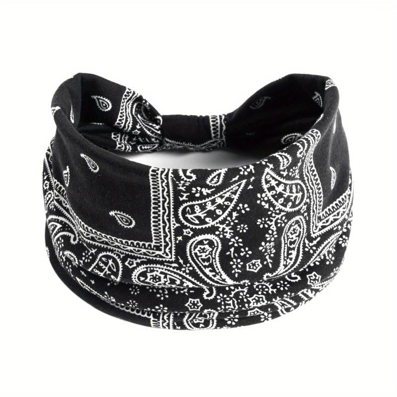 Boho Paisley Print Stretchy Sports Headband for Yoga