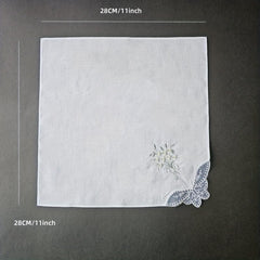 3pcs Flower Embroidered Handkerchief Wedding Supplies