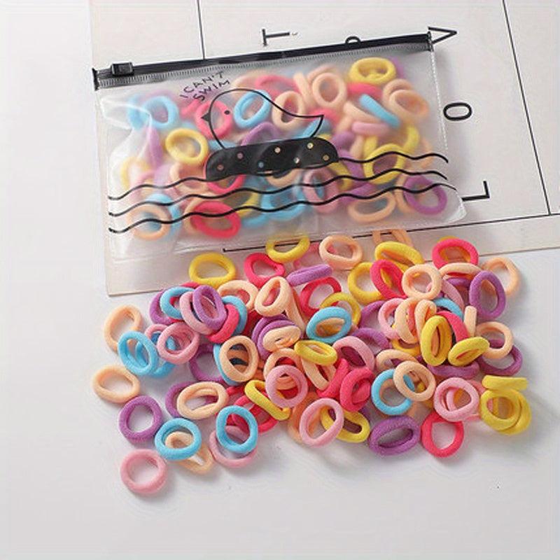 100pcs Small Hair Tie Rubber Band Children's Hair Rope No Hurt To Hair