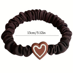 Braided Hair Rope Heart Decor Scrunchies Ponytail Holder