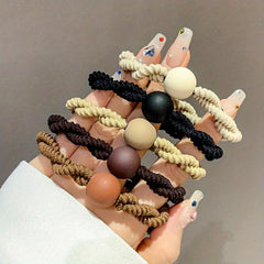 Braided Hair Rope Heart Decor Scrunchies Ponytail Holder