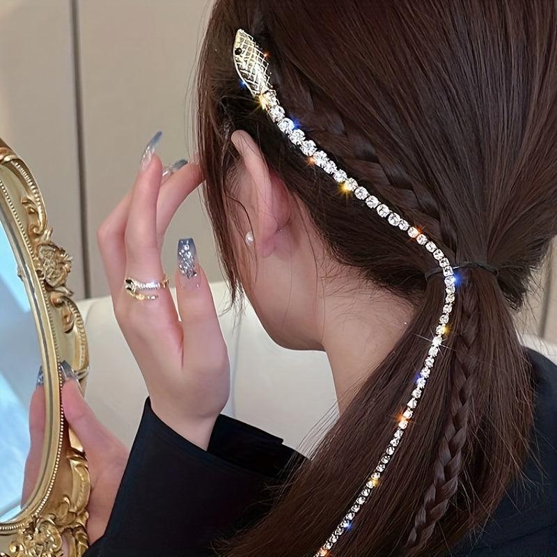 Snake Shape Hairpin With Long Tassel Zodiac Series Hair Accessories