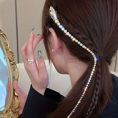 Snake Shape Hairpin With Long Tassel Zodiac Series Hair Accessories