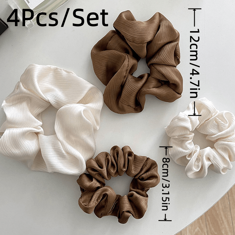 4pcs Bright Satin Hair Scrunchies for Women