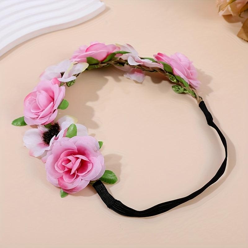 Boho Flower Headband Bridal Wreath Hair Band