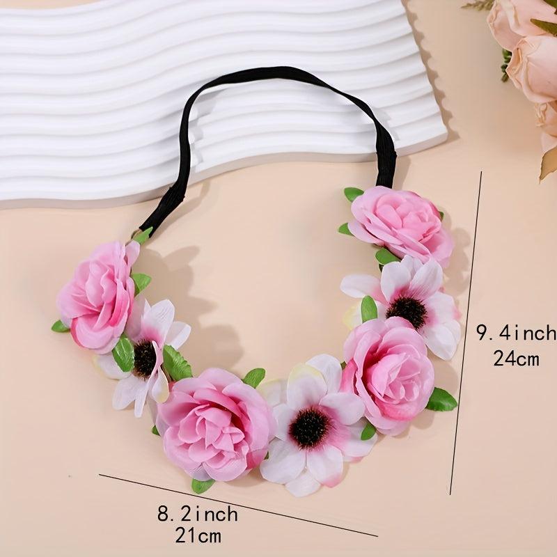 Boho Flower Headband Bridal Wreath Hair Band