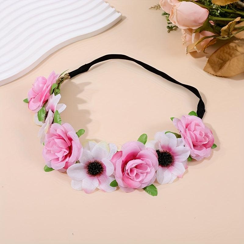 Boho Flower Headband Bridal Wreath Hair Band