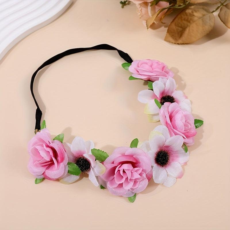 Boho Flower Headband Bridal Wreath Hair Band