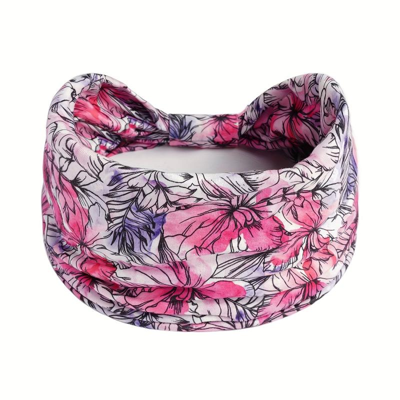 Leaf Printed Wide Brim Headband Elastic Hair Band