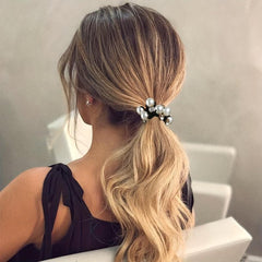 Pearl Brimmed Hair Tie Glitter Rhinestone Hair Rope Scrunchies