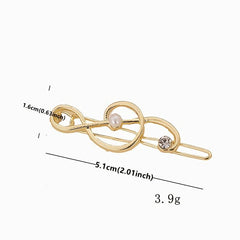 Glossy Alloy Notes Hair Clip Hair Accessories