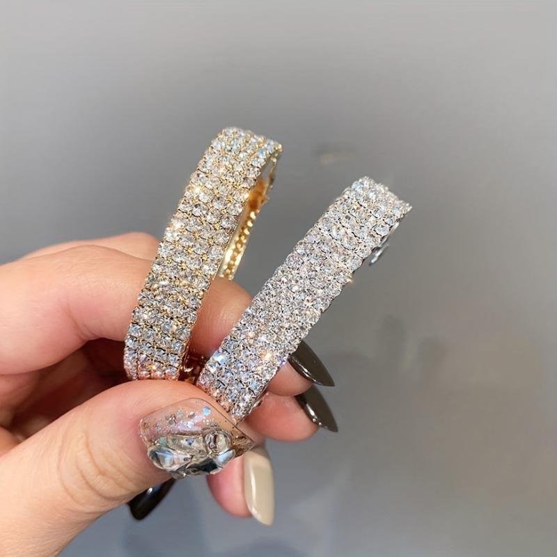 Rhinestone Ponytail Hair Clip French Barrette for Women