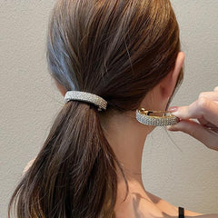 Rhinestone Ponytail Hair Clip French Barrette for Women