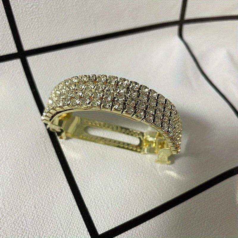 Rhinestone Ponytail Hair Clip French Barrette for Women