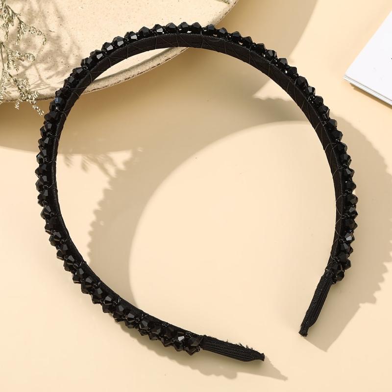Beaded Headband Solid Hairband Party Prom Hair Accessories